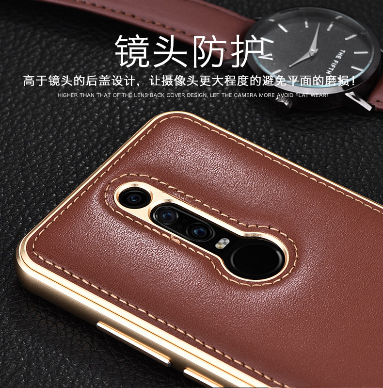 iMatch Luxury Aluminum Metal Bumper Premium Genuine Leather Back Cover Case for Porsche Design Huawei Mate RS