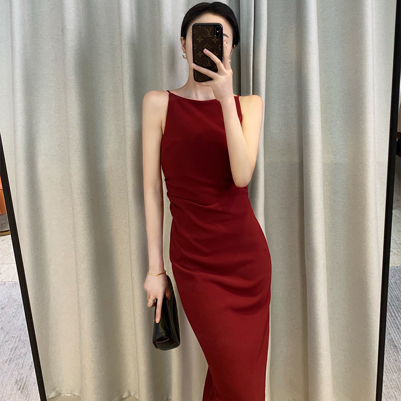 Fan-style collection of slim and slim subgoddess Fan Chao Senyang Fashion Summer Fashion reduced age pure desire windy Baum gown