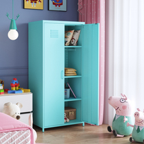 Childrens wardrobe Household steel simple balcony locker Bedroom rental room storage cabinet Large wardrobe moisture-proof cabinet