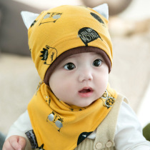 Baby hat autumn mens treasure Autumn Winter female treasure scarf two-piece baby spurts 2021 new boy cute tide