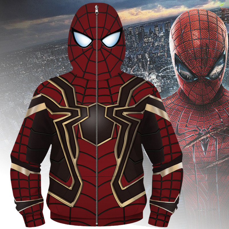 Venom Boy Sweatshirt Children's Spider-Man Coat Boys Autumn and Winter Children's Clothes Winter Iron Man Clothes Male Treasure Winter Clothes
