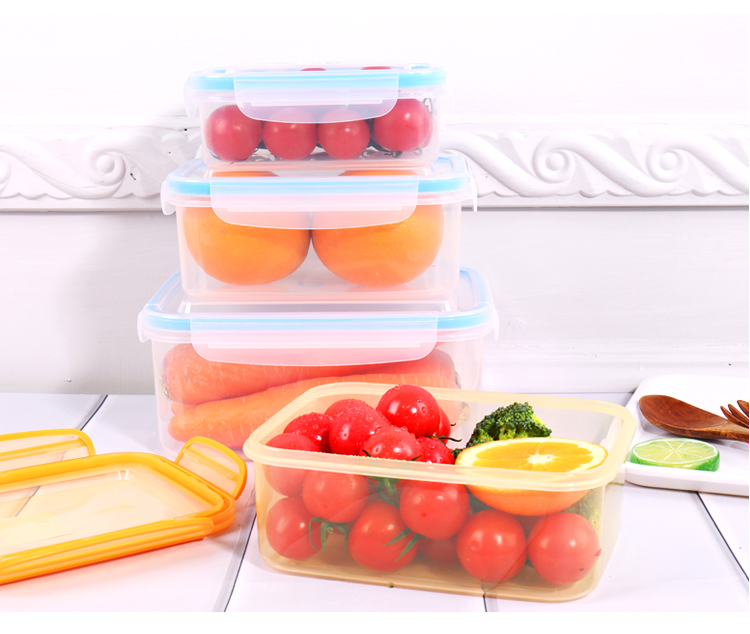 Zhongping hộp tươi hộp nhựa hộp ăn trưa lò vi sóng hình chữ nhật có nắp hộp tủ lạnh - Hộp cơm điện sưởi ấm hộp com giữ nhiệt zojirushi