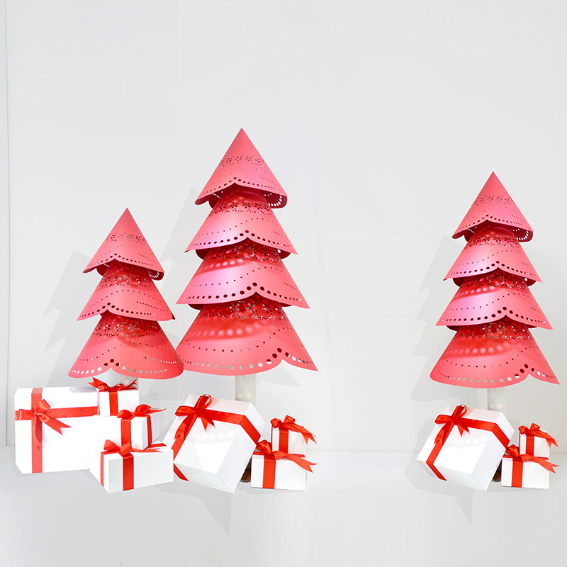 Pearlescent Paper Art Christmas Decorations Christmas Tree Gift Box Shop Window Package Jerry Christmas Winter Beauty Chen Mall Shop Ornaments