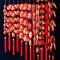 Firecrackers Red Pepper Fu Fish Indoor New Year New Pendant New pendant Spring Festival Yuan Baofu bag Double fish hanging decoration New Year goods