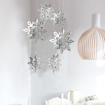 Christmas snowflake string ceiling kindergarten Mall festival wedding festival Christmas decoration three-dimensional plane snowflake ice flower