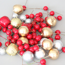 DIY Red Fruit Mushroom Accessories Garland Rattan Rattan Christmas Tree Sequins Golden Red Christmas Ornaments