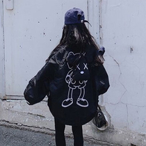 Girl Cartoon Jacket Spring Autumn Season 2022 New Autumn Clothing Foreign Gas Nets Red CUHK Children Trendy Loose Blouse Children