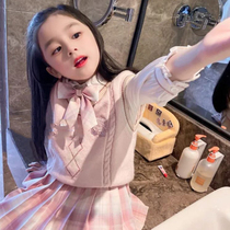 Childrens college Wind suit girl jk skirt girl net red ocean gas 2022 spring dress new spring autumn three sets