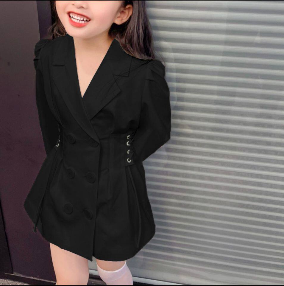 Girls Dress Spring Dress 2022 New Spring and Autumn Season Foreign Atmosphere Children's Suit Skirt Baby Korean Version Long Sleeves