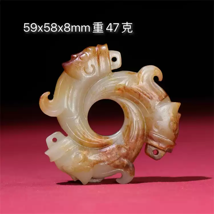 古玉老玉和田玉满红沁神人佩挂件