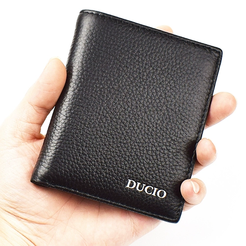 Мужской кожаный вместительный и большой ультратонкий бумажник для школьников, воловья кожа, из натуральной кожи