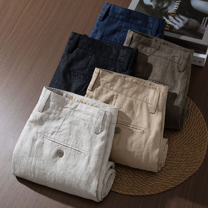 【100% Linen】Business Casual Pants Straight-Leg Pure Linen Long Pants Old Money Style Sweat-Absorbent Breathable Thin Casual Pants 【100% Linen】Business Casual Pants Straight-Leg Pure Linen Long Pants Old Money Style Sweat-Absorbent Breathable Thin Casual Pants