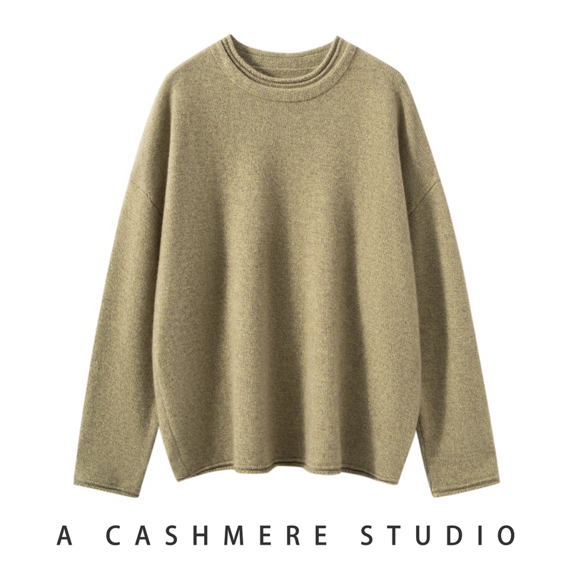 Floral Yarn Rolled Edge Collar 100% Pure Cashmere Sweater for Women, Thickened, Loose-Fitting, Inner Layer, Base Sweater, Soft and Warm Knitwear Floral Yarn Rolled Edge Collar 100% Pure Cashmere Sweater for Women, Thickened, Loose-Fitting, Inner Layer, Base Sweater, Soft and Warm Knitwear