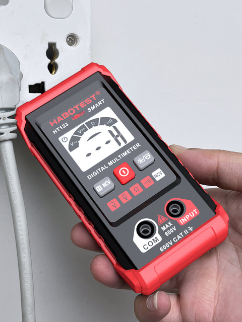 Habotest Ht123 Pocket-Sized Intelligent Fully Automatic Anti-Burn Digital Multimeter - No Need to Switch to a Beginner's Meter