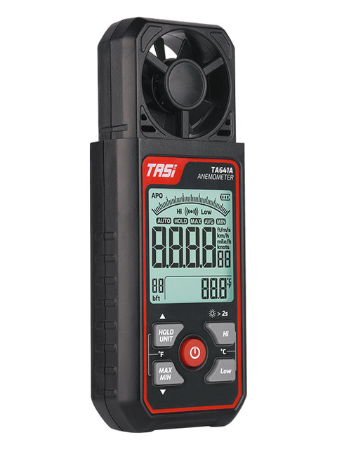 Te'Ans Ta641A/B Handheld Digital Wind Speedometer Air Flow Rate Measuring Instrument Weather Sea Surface Wind