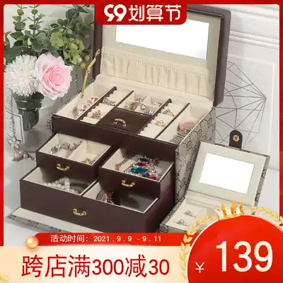 Jewelry box with lock hand decoration storage box ring watch jewelry jewelry box box retro birthday wedding gift