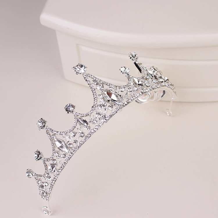 Catwalk vương miện phụ kiện tóc cô gái mũ công chúa kim loại rhinestone vương miện headband sinh nhật chương trình mũ vương miện kẹp tóc giả