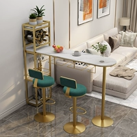 Nordic Light Luxury Rock Board Bar Table Многофункциональный хранение.