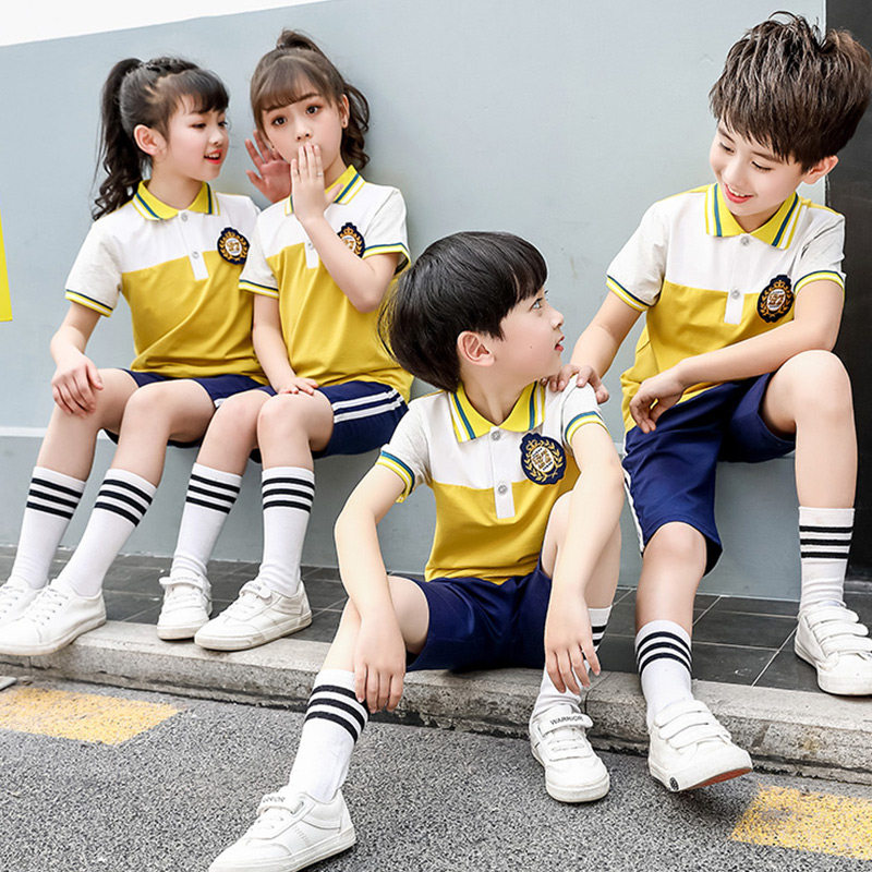 School uniform suit for primary school students Summer wear class clothes Men's and women's sportswear Group clothes Kindergarten class garden clothes Summer fashion trend