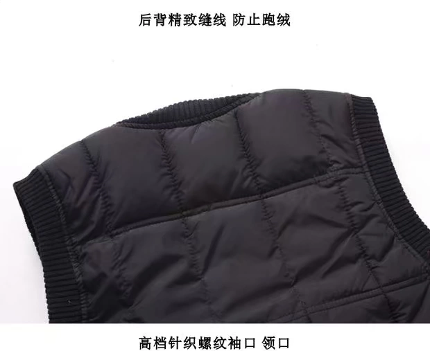 Áo vest nam trung niên dày nam trung niên xuống cotton lụa cotton vest cha vest áo ba lỗ tập gym nam