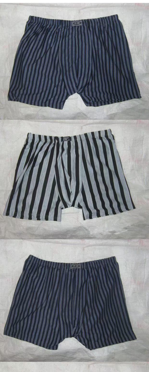Quần lót nam trung niên, quần ông nội thoáng khí sọc cao eo cotton quần short đầu béo XL XL quần thun nam