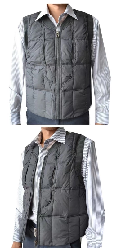 Áo vest nam trung niên dày nam trung niên xuống cotton lụa cotton vest cha vest áo ba lỗ tập gym nam