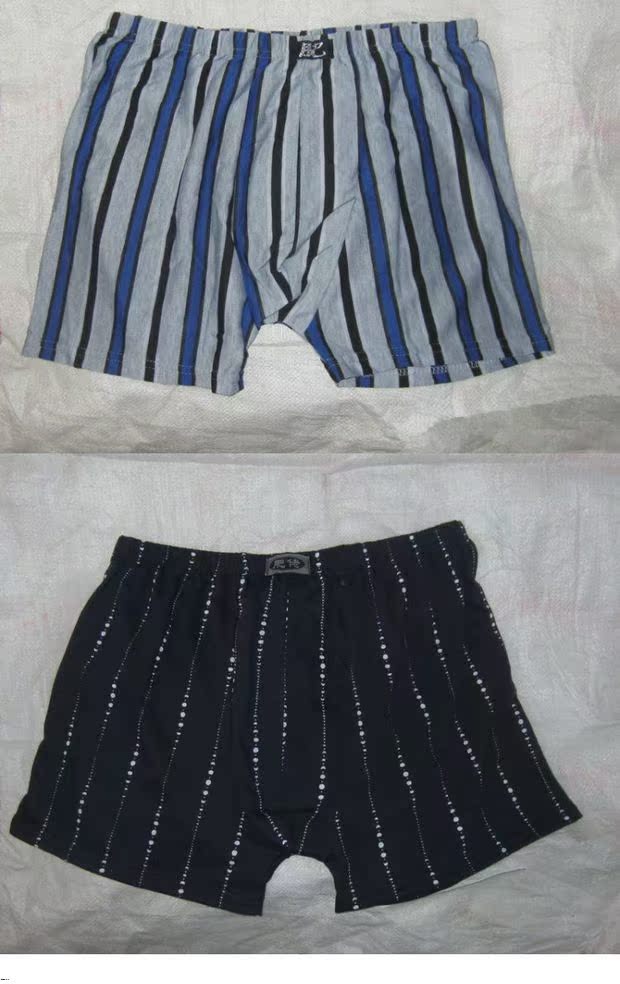 Quần lót nam trung niên, quần ông nội thoáng khí sọc cao eo cotton quần short đầu béo XL XL quần thun nam