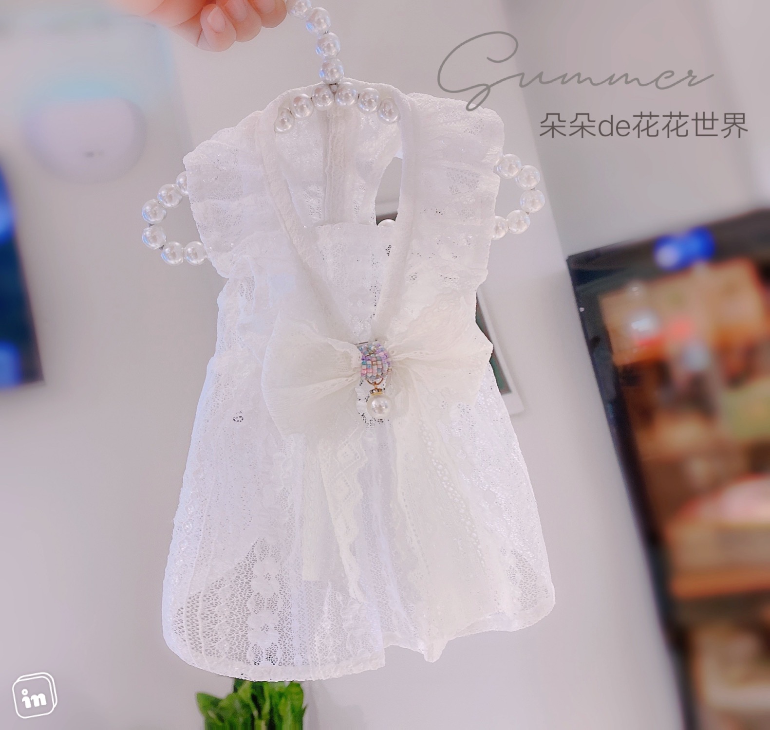 Pet cat dog clothes spring summer princess skirt pony Yorkshire teddy chiffon off-the-back suspender dress