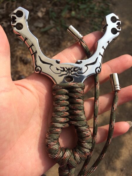 Metal 304 Stainless Steel Wire Cut Regent Slingshot Quadrillet Karball Numerical Control Lathe Milled Egg-eye without Hurting Leather Fascia-Taobao