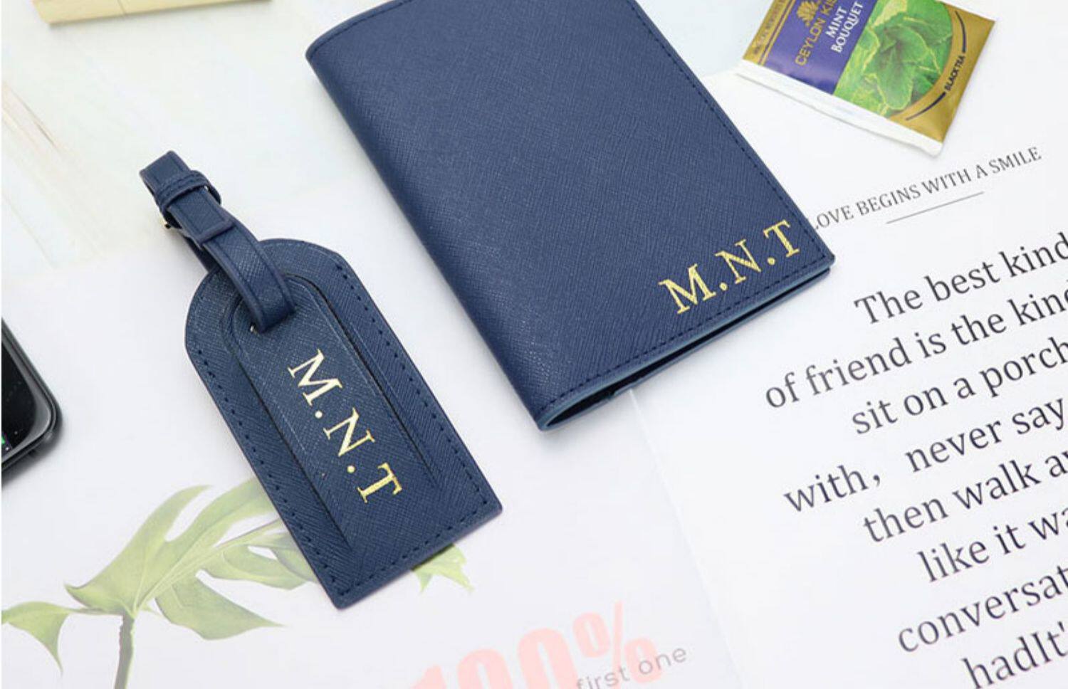Cross-border PU leather lightweight portable passport holder travel ticket holder multifunctional passport bag luggage tag in stock