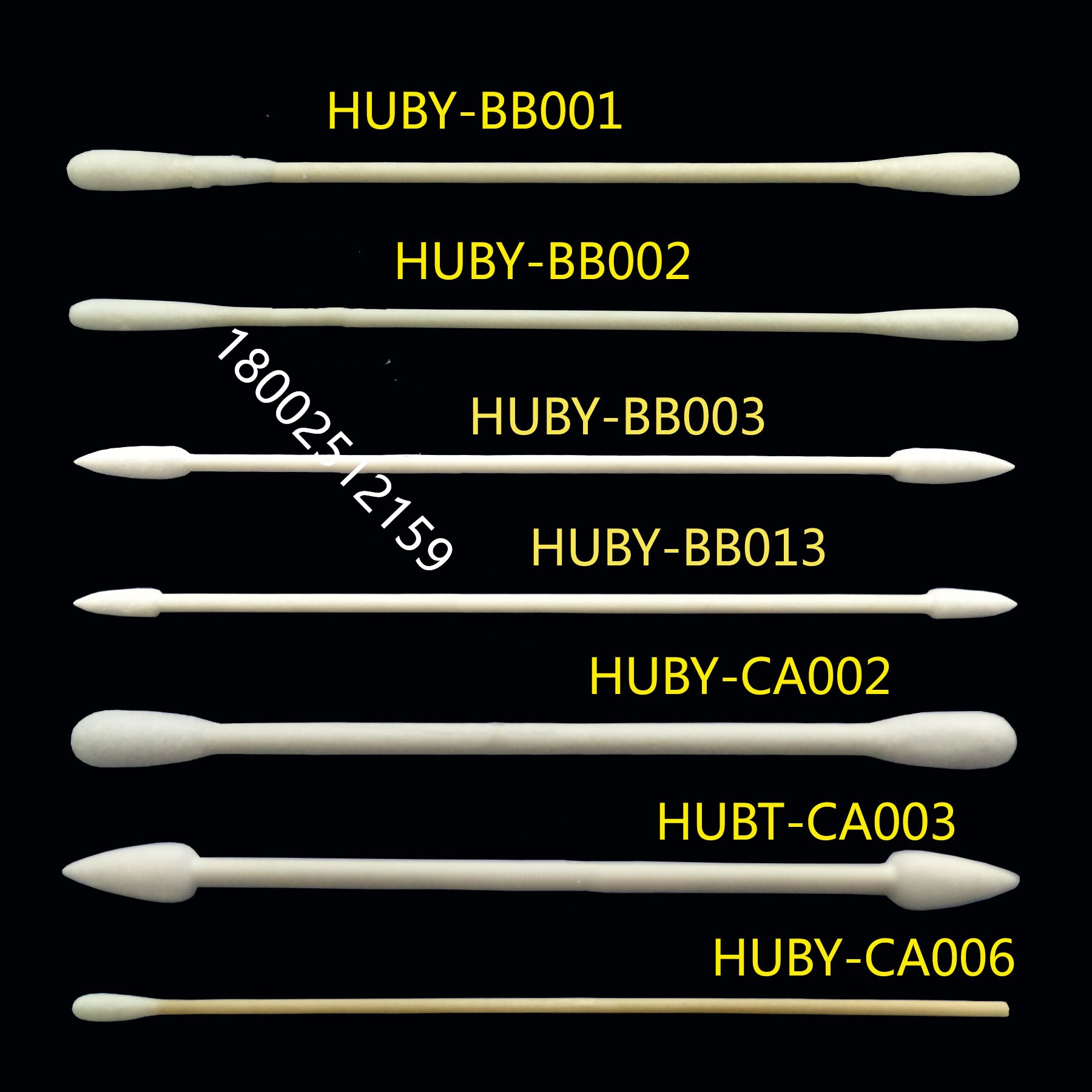 Dust-free cotton stick HUBY-340 series cotton stick double head purifying cotton stick paper rod cotton head wiping rod multiple pieces