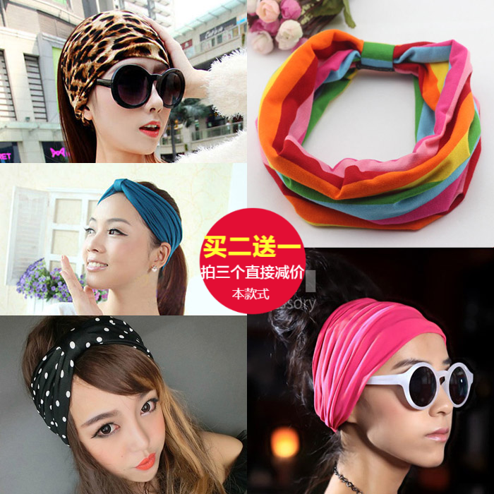 South Korea Senfemale Hair with Hair Wash Moon Hair with Cotton Wide-edge Hair Clamp Sports Yoga Hair Clamp