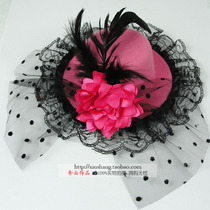 Stage ball bride shining performance super large diameter 18CM top hat hairclip flower edge clip creative head clip