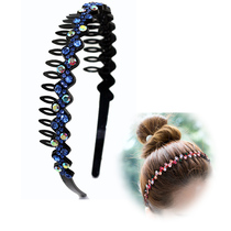 South Korea crystal headband female Net red hoop non-slip tooth rhinestone press hairclip Joker hair card wash face inlaid head ring