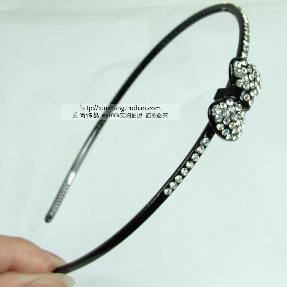 Best selling diamond hair clip crystal rhinestone hair hoop Korean version full of diamond bow thin head hoop head clip hair clip flash diamond