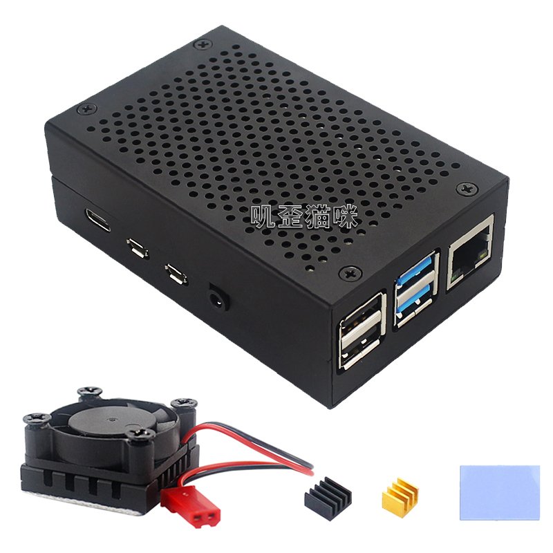 New Black Raspberry Pi 4B 3B+ aluminium alloy enclosure Raspberry pi 4B metal enclosure case
