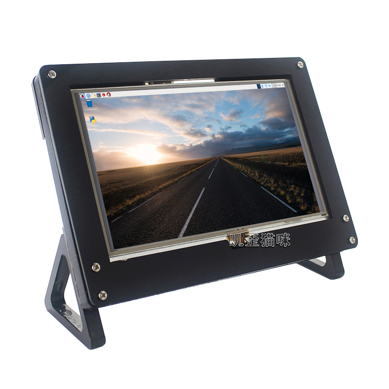 Raspberry Pi 4B 3B black and white 5 inch resistive touch screen acrylic shell display shell send screw