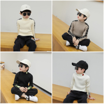 Childrens half-turtleneck sweater Tide brand Boys sweater autumn and winter 2020 new pullover sweater fan rice grain childrens clothing