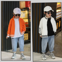 Boys coat Spring and Autumn Korean version of childrens 2021 new sports fashion brand jacket Zhongdang childrens foreign style baseball uniforms
