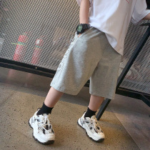 Boys casual pants cotton childrens sports pants summer clothes middle childrens seven-point shorts loose middle pants boys childrens clothing