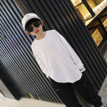 Childrens long sleeve T-shirt spring cotton base shirt boys 2021 new childrens clothing in the white foreign style