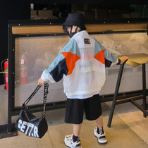 Childrens sunscreen clothing summer thin coat boy breathable skin clothing boy foreign childrens clothing air-conditioning shirt