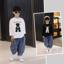 Boys Spring and Autumn Korean Long Sleeve T-shirt Tide Tide Tide Tong Tong Inner Top Childrens Spring Dress New 2021