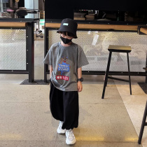 Childrens short-sleeved T-shirt boys half-sleeved childrens clothing summer 2021 New loose coat medium child Korean version of the T-shirt