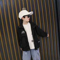  Fan rice tooling jacket boys spring and autumn burst handsome jacket childrens 2021 new trendy sports childrens clothing Korean version