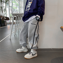 Childrens sports pants foreign-style boys loose casual pants cotton spring and autumn small style big-leg trousers tide