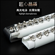 Aluminum alloy silent curtain track pulley slide rail slide rail slide rail single and double straight rail Roman Rod curtain rod top side installation