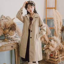 Windcoat female spring and autumn Han - style students relaxed leisure 2021 new medium - long small man