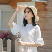Xiaoqing fresh coat female summer sleeves female Han Edition sweet beauty art and fairy shirt design