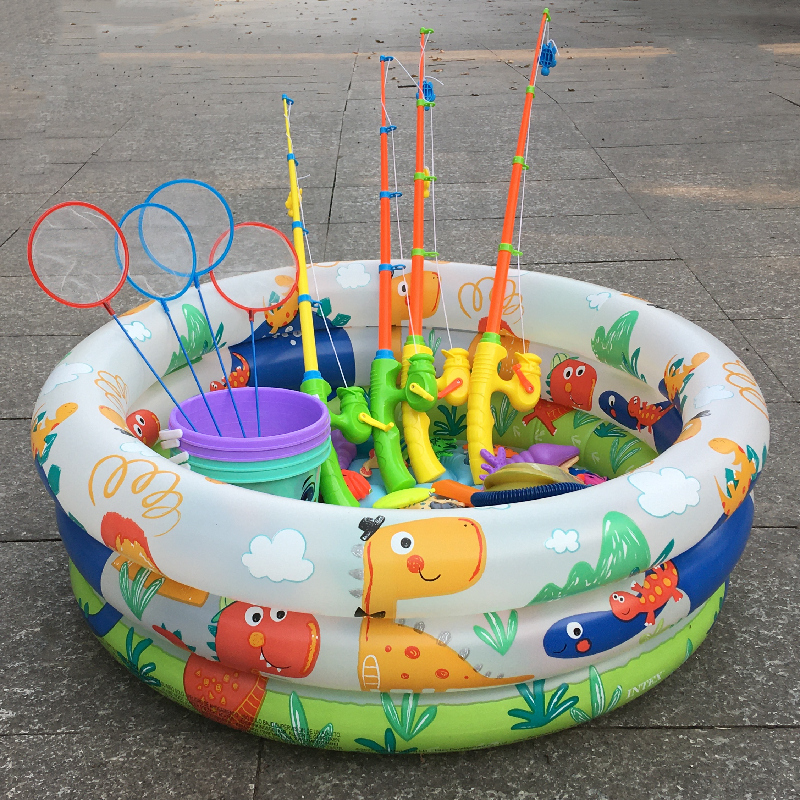 Fishing toys plastic children boys girls baby fishing pool pole magnetic fishing pack 1 - 3 - 6 years old